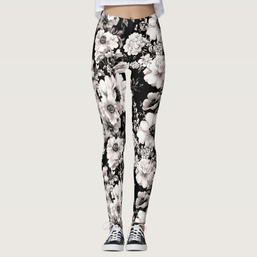 Leggings aus Schwarz und Weiß (Vorderseite)