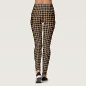 Leggings aus schwarzem und braunem Hahnentrittmust (Rückseite)
