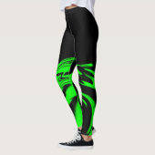 Leggings aus schwarzem und grünem Neonkalk (Links)
