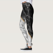Leggings aus schwarzem und weißem Marmor - Ihr Bri (Links)