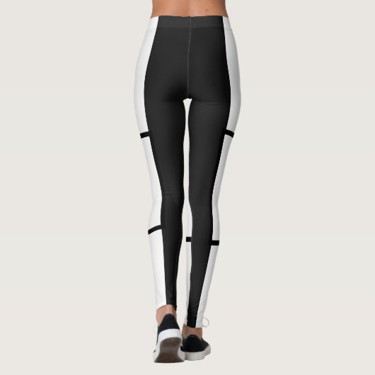 Leggings aus schwarzem und weißem Streifen (Rückseite)