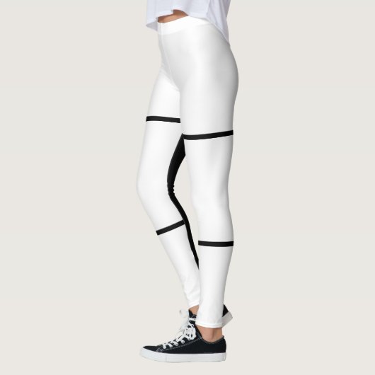 Leggings aus schwarzem und weißem Streifen (Links)