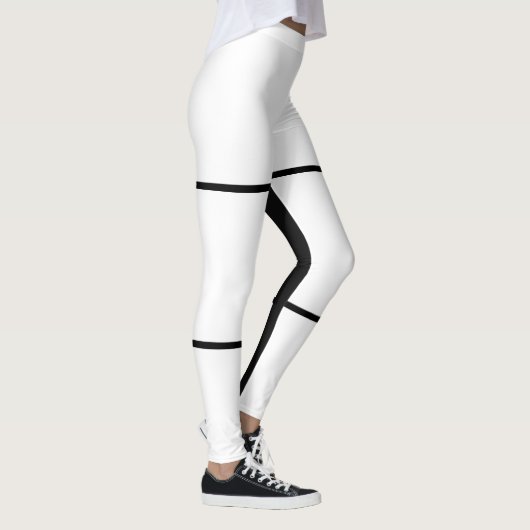 Leggings aus schwarzem und weißem Streifen (Rechts)
