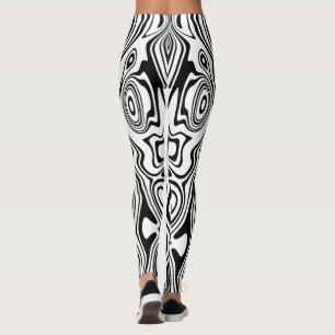 Leggings aus schwarzem und weißem Streifen