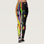 Leggings aus schwarzen und Regenbogenfarben (Rückseite)