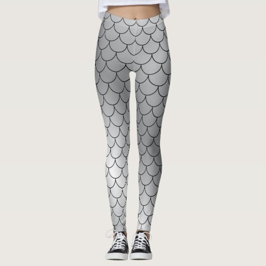 Leggings aus Silber und Schwarz (Vorderseite)