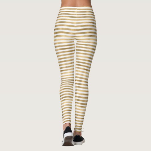 Leggings aus weiß und goldfarbenen Streifen (Rückseite)
