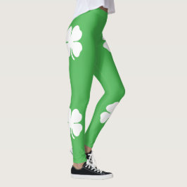 Leggings aus weißem Kleeblatt