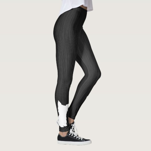 Leggings aus weißem Silhouette, digitales Schwarze (Rechts)