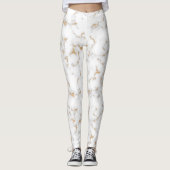 Leggings aus weißem und goldfarbenem Marmor (Vorderseite)