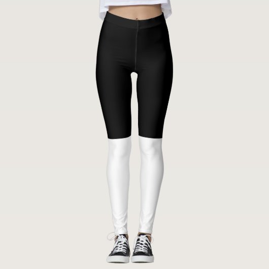 Leggings bicolor, negro y blanco (Vorderseite)