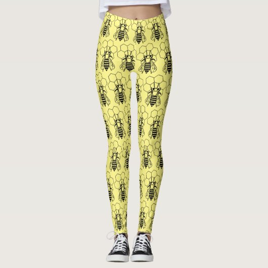 Leggings - Bienen auf Honigwabenrüben (Vorderseite)