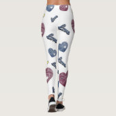 Leggings blanco con corazones de azul jeans (Rückseite)