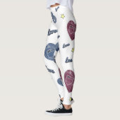 Leggings blanco con corazones de azul jeans (Links)