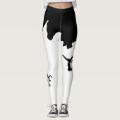 Leggings blanco con corte de negro para  yoga (Vorderseite)