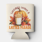 Leggings, Blätter & Latten Bitte - Fall ästhetisch Dosenkühler (Rückseite)