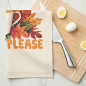 Leggings, Blätter & Latten Bitte - Fall ästhetisch Geschirrtuch (Viertel Falte)