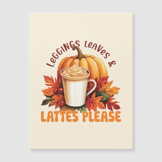 Leggings, Blätter & Latten Bitte - Fall ästhetisch Magnetkarte (Vorderseite)