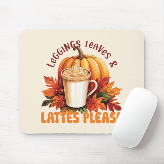 Leggings, Blätter & Latten Bitte - Fall ästhetisch Mousepad (Mit Mouse)