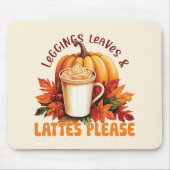 Leggings, Blätter & Latten Bitte - Fall ästhetisch Mousepad (Vorne)