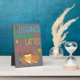 Leggings Blätter Lattes Bitte glücklich fallen Fotoplatte