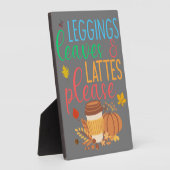 Leggings Blätter Lattes Bitte glücklich fallen Fotoplatte (Seite)