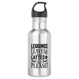 Leggings Blätter Lattes Halloween Herbst Kaffee De Edelstahlflasche