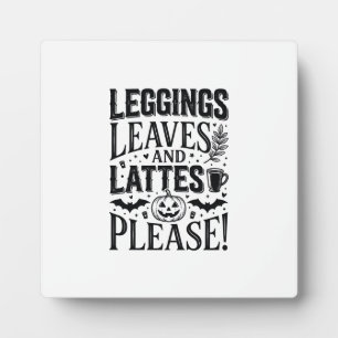 Leggings Blätter Lattes Halloween Herbst Kaffee De Fotoplatte