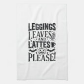 Leggings Blätter Lattes Halloween Herbst Kaffee De Geschirrtuch (Vertikal)
