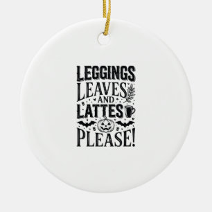 Leggings Blätter Lattes Halloween Herbst Kaffee De Keramik Ornament