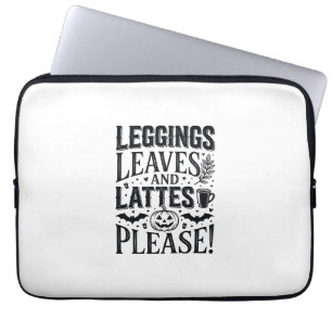 Leggings Blätter Lattes Halloween Herbst Kaffee De Laptopschutzhülle