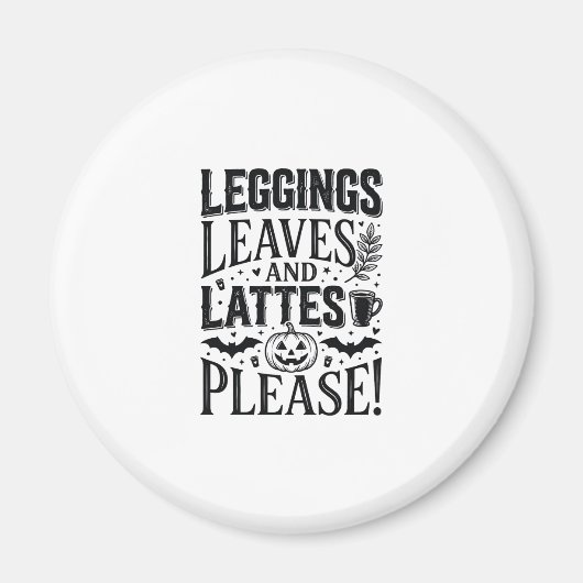 Leggings Blätter Lattes Halloween Herbst Kaffee De Magnet (Vorne)