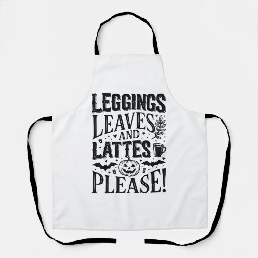 Leggings Blätter Lattes Halloween Herbst Kaffee De Schürze (Vorderseite)