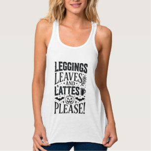 Leggings Blätter Lattes Halloween Herbst Kaffee De Tank Top