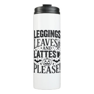 Leggings Blätter Lattes Halloween Herbst Kaffee De Thermosbecher