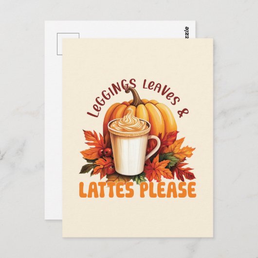 Leggings. Blätter und Latten bitte Postkarte (Vorne/Hinten)