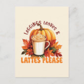 Leggings. Blätter und Latten bitte Postkarte (Vorderseite)