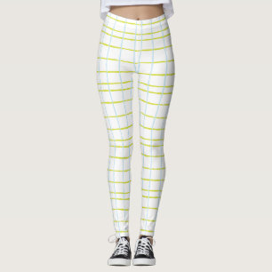 Leggings Blau/Grün Karierte Gestaltung