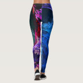Leggings blaue lila abstrakte Boho Yoga-Hosen (Rückseite)