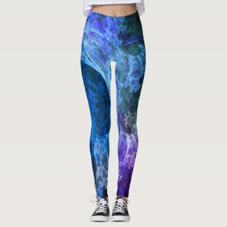 Leggings blaue lila abstrakte Boho Yoga-Hosen