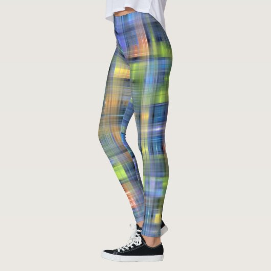 LEGGINGS - Blaues abstraktes Design (Links)