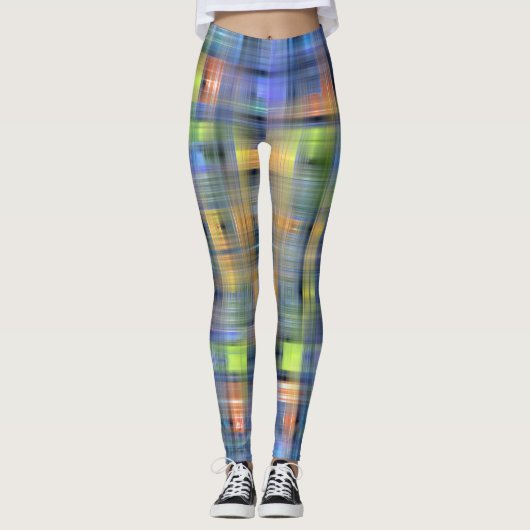 LEGGINGS - Blaues abstraktes Design (Vorderseite)