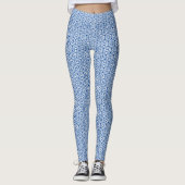 Leggings - Blaues Hexagon-Muster (Vorderseite)