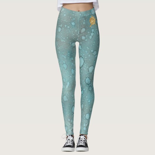 Leggings Blue Sea/Delphin Design (Vorderseite)