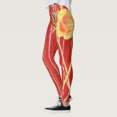 Leggings BLUME STRIPES POPPIES, ROT STRIPED (Links)