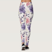 LEGGINGS - Blume von Rosa und Blau (Rückseite)