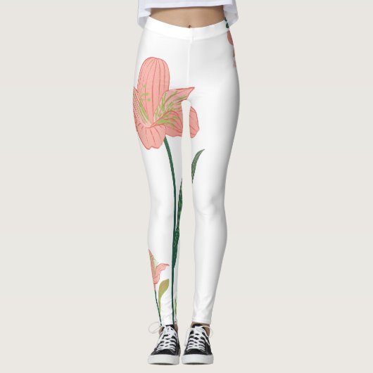 Leggings Blumen Frau Athleten (Vorderseite)