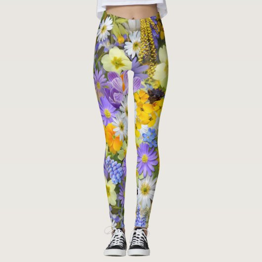 LEGGINGS - "Blumengarten" - Blumendesign (Vorderseite)