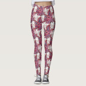 Leggings Blütenperpul und Magenta (Vorderseite)