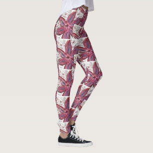 Leggings Blütenperpul und Magenta